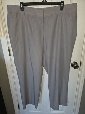Avenue Gray Straight-Leg Dress Trousers